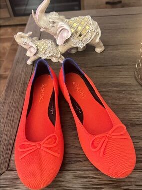 Rothys | SZ 7.5 | Orange The Ballet Flat Bow Flats Slip On Ballet Shoes |